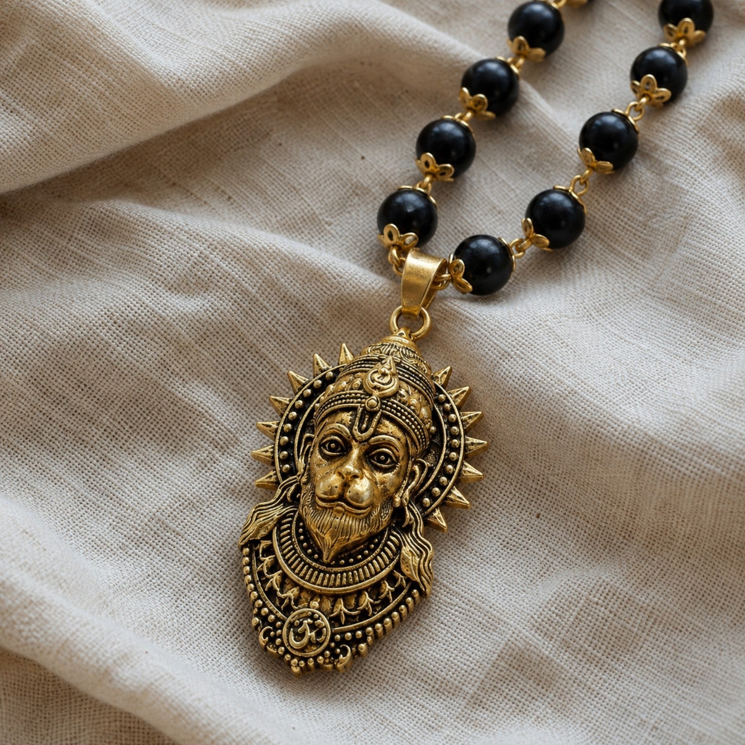 Gold Hanuman Karungali Mala