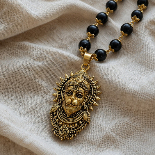 Gold Hanuman Karungali Mala