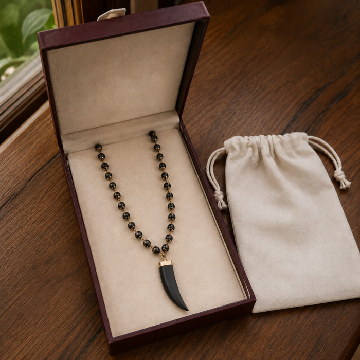 Gold Tiger Tooth Design Mala