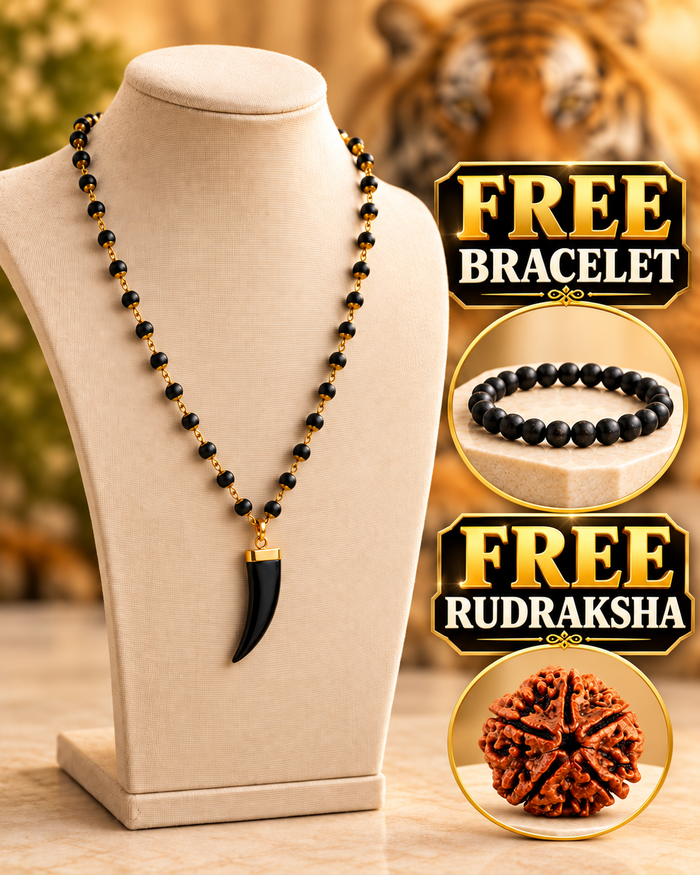Gold Tiger Tooth Design Mala