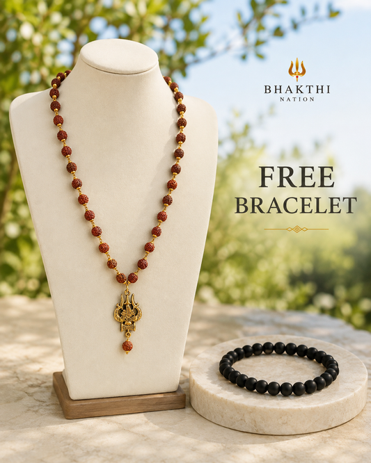 Rudraksha Trishul Pendant Mala