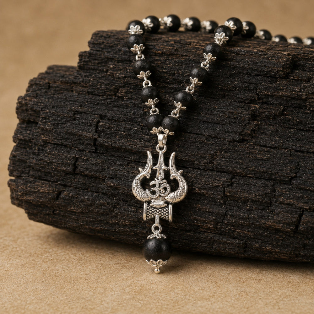 Silver Om Trishul