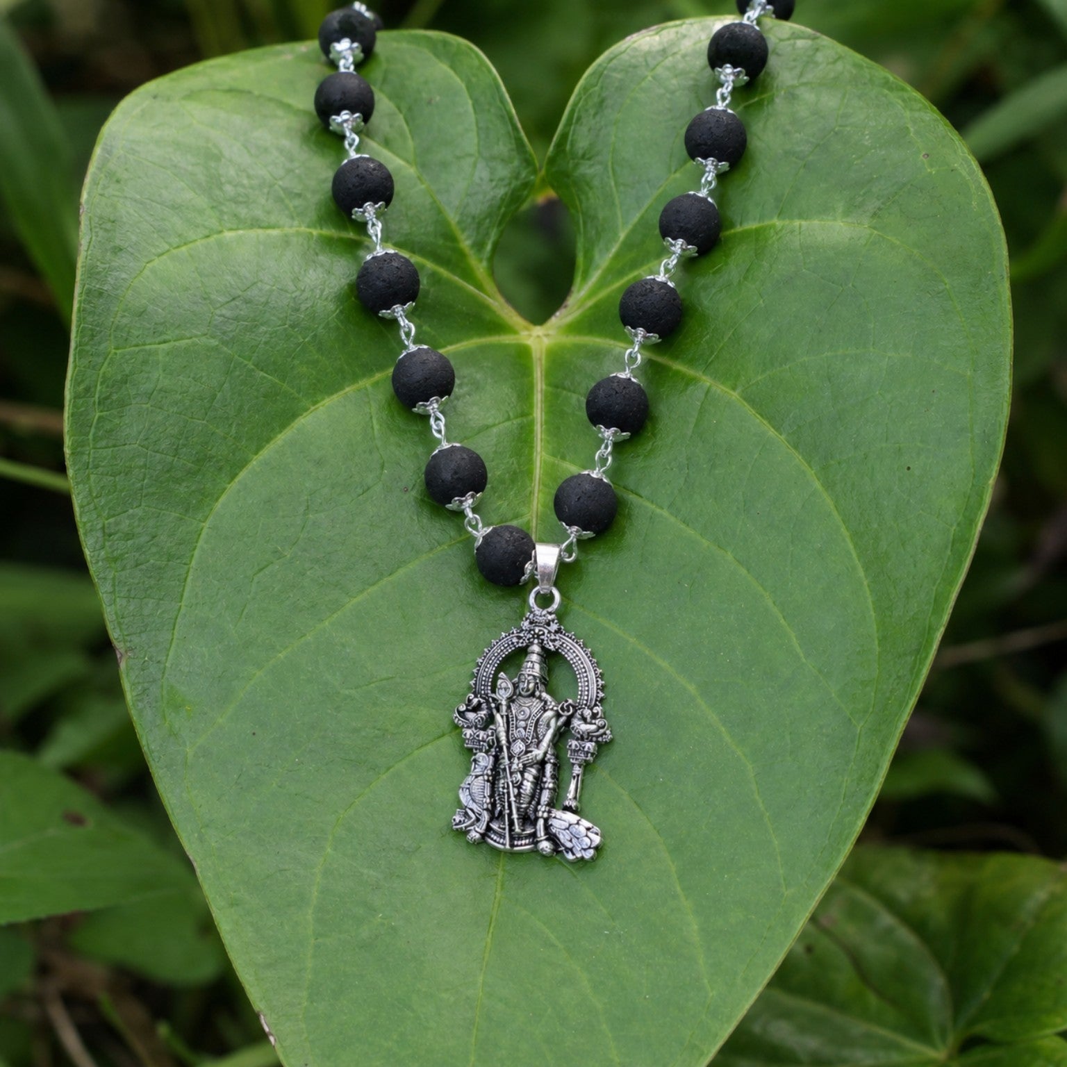 Silver Subramanya Karungali Mala